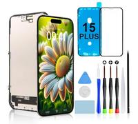 Brinonac Display per iPhone 15 Plus, Schermo LCD Retina Full HD 6,7", Kit di Sostituzione Touch Screen con Digitizer e Telaio