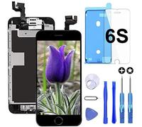Brinonac Display per iPhone 6s Schermo 4,7 Pollici Schermo LCD Touch Parti di Ricambio con Home Pulsante, Fotocamera, Stanghetta,Sensore Flex Utensili Inclusi (Nero)