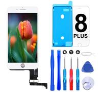 Brinonac Display per iPhone 8 Plus Schermo Bianco 5,5 Pollici LCD Touch Screen Frame Vetro Schermo Kit Smontaggio Trasformazione Completo di Ricambio Utensili Inclusi