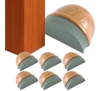 BRINOX Confezione da 6 fermi per porta da pavimento, fermaporta adesivo in legno di quercia | Fermaporta autoadesivo con schiuma ammortizzante, design elegante e discreto