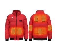 BRINSE Piumino caldo Peu, Muta d'assalto riscaldata US.B lavabile per l'inverno, lavoro all'aperto, sci, viaggio, senza banca di potere, warm(Red,XL)