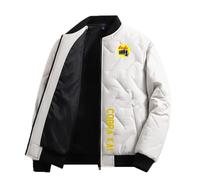 BRINSE Puffer Jacket Cob.ra kai, Da Lavoro Maniche Lunghe Antivento Giacca, di transizione resistente al freddo per la stagione autunno-inverno, Spesse(White,2XL)