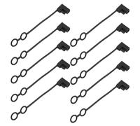 Briny River 10pcs 2 Pin SAE Impermeabile Dust Cover Cap 4.5 Nero PVC Terminale con Tether 125mm