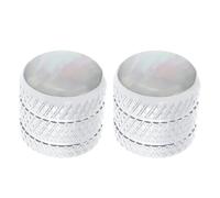 Briny River 2 Manopole A Cupola Per Chitarra Elettrica Telecaster A Doppia Linea In Acciaio Bianco Compatibile Con Fender E Basso Argento.