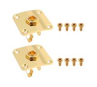 Briny River 2 pezzi 1/4 di uscita jack di ingresso jack Socke 35 x 25 x 10 mm 6,35 mm compatibile con Les Paul, oro