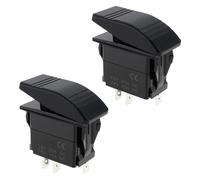 Briny River 2 Pezzi 12V/24V 3 Pin Interruttori A Bilanciere Per Barche SPST On-Off Impermeabili IP68 Per Auto Barca Camper SUV (blu E Rosso)