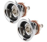 Briny River 2 Pezzi Di Presa Jack Da Incasso Per Chitarra Compatibile Con Fender Telecaster 9,3 X 27,5 Mm Argento