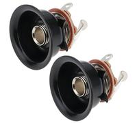 Briny River 2 Pezzi Di Presa Jack Da Incasso Per Chitarra Compatibile Con Fender Telecaster 9,3 X 27,5 Mm Nero