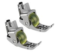 Briny River 2 Pezzi Piedini Pressori In Gomma 3 Piedini A Rulli Parte Di Ricambio Piedino Pressore A Ruota Stretta Adatto Per La Maggior Parte Delle Macchine Da Cucire Industriali In PVC Pelle Tessuto