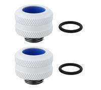 Briny River 2 raccordi di raffreddamento ad acqua G1/4" per tubi rigidi da 14 mm, compatibili con sistemi di raffreddamento a liquido PC, bianco