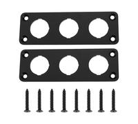 Briny River 2 x pannello interruttore rotondo a tre fori in lega di alluminio 103 x 35 x 2,5 mm per auto, camion, barca, camper, con viti