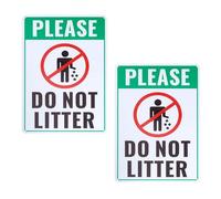 Briny River 2pcs Cartelli In Alluminio "Vietato Gettare Rifiuti" 30x20cm Per Recinzioni Muri E Cancelli Esterni