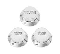 Briny River 3 Manopole Per Chitarra Elettrica Manopole Del Volume E Manopole Del Tono Foro Da 6 Mm Compatibile Con Stratocaster Elettriche Argento
