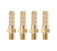 Briny River 4 Connettori Per Tubo Flessibile In Ottone Con Attacco M6 X 1,0 A 6 Mm Per Sistemi Di Alimentazione Aria/carburante Marini