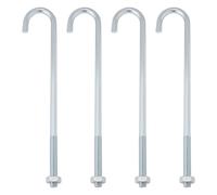 Briny River 4 Pezzi M10 Bullone A Gancio J Bullone Filettato A Gambo Lungo Fissaggio Industriale Per Tubazioni Progetti Di Recinzione Da Giardino Lastre Per Tetti Calcestruzzo (250 Mm)