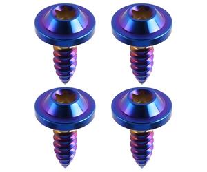 Briny River 4 Viti In Titanio M5x15mm Con Testa Torx Autofilettanti Per Moto E Bicicletta Blu Bruciato