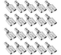 Briny River 50 pezzi 16-14 AWG 0,6 cm femmina ad alta temperatura terminali a disconnessione rapida non isolati 6,3 mm connettori a forcella per cablaggio automobilistico e industriale