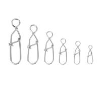 Briny River 60 ganci a molla a doppio scatto in acciaio inox tipo B, per pesca in mare e pesca in acque poco profonde, argento