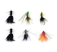 Briny River Ami da pesca a mosca bagnata a due colori, 6 pezzi, adatti per lanosi bugger taglia 10