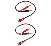 Briny River Cavo Di Ricarica Da 2 Pezzi Con Spina A Banana Da 4 Mm A Connettore A T Da 30 Cm Compatibile Con La Ricarica Della Batteria RC