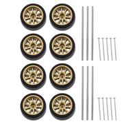 Briny River Set Di 2 Ruote Dorate Da Corsa Su Strada In Scala HO Con Assi Per Pneumatici Compatibile Con Aurora T-Jet Rrr Il Modello Di Auto Da Corsa