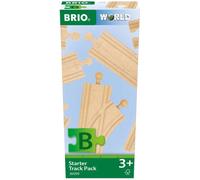 Brio world - pacchetto di espansione starter - set di binari in legno per ferrovia da 12 pezzi, 3+