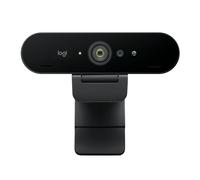 Logitech Brio 4K webcam, videochiamate, microfono con cancellazione del rumore, correzione automatica dell'illuminazione HD, per Microsoft Teams, Zoom, Google Voice, Google Meet, PC/Mac/Laptop/Macbook