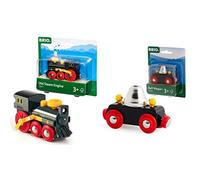 BRIO Antica Locomotiva A Vapore, 33617 & Vagone Con Campana, 33749 - NUOVO