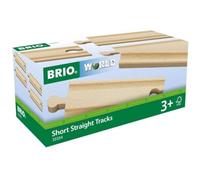 Brio Binari Dritti Corti - Set 4 Pezzi - Espansione per Ferrovia in Legno