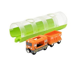 BRIO Ferrovia Treno Merci e Tunnel, Treni-Vagoni-Veicoli, Giochi per Bambini, Età Raccomandata 3+ Anni, Compatibile con Tutti i Prodotti