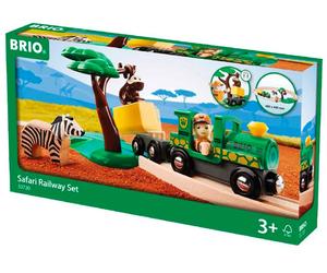 Brio Starter Set Ferrovia Safari - Set Ferroviario in Legno 17 Pezzi