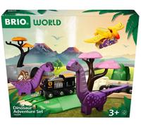 SET AVVENTURA ferrovia in legno DINOSAURI trenini BRIO 36094 età 3+