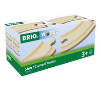 BRIO World - Binari curvi corti, Accessorio ferrovia in legno da 3 anni