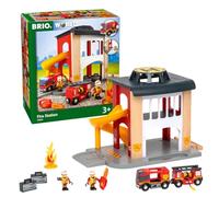 BRIO World - Caserma dei Pompieri, Accessorio Pista Trenino, Set Costruzioni in Legno, Compatibile con Tutti i Prodotti BRIO, Giocattolo per Bambini 3+ Anni