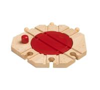 BRIO World - Rotonda girevole meccanica, Accessorio ferrovia in legno 3+