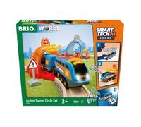 Brio set ferrovia circolare con binari con tunnel azione smart tech sound, set da 14 pezzi, età consigliata +3