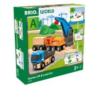 BRIO World - Starter Set Solleva e Carica, Set Costruzioni Trenino in Legno da 1