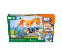 BRIO World - Stazione Ferroviaria con Tunnel Azione, Smart Tech Sound, Accessorio Pista Trenino, Set Costruzioni in Legno, Compatibile con Tutti i Prodotti BRIO, Giocattolo per Bambini 3+ Anni