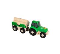 BRIO World - Trattore con rimorchio, Accessorio ferrovia in Legno +3 Anni