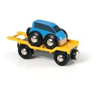 BRIO World - Vagone per trasporto auto, Accessorio ferrovia in legno 3+