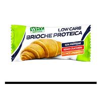 BRIOCHE PROTEICA. Low carb. Con 33% di proteine. Con MCT C8-C10 da olio di cocco. Con prebiotici. Senza zuccheri. Senza olio di palma. Formato da 50g.