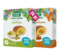 Brioche Vegane 2 Gusti con Crema al Pistacchio e Caramello Salato, Senza Lattosio, Latte e Uova, Merendine Artigianali Plant Based con Lievito Madre, 45gr x 24pz. (6 Confezioni) - Vegan With Love