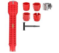 Briocht Chiave per rubinetto, 12 in 1 per installazione di rubinetti e lavelli, chiave per rubinetti per spazi ristretti, chiave multifunzionale per la riparazione di lavelli da cucina e bagno