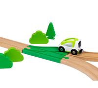 Briocks® - Affilatura sinistra parallela per treno in legno - Compatibile con BRIO, Thomas, Lillabo, IKEA, Melissa & Doug, Oxybul, Playtive e molti altri!