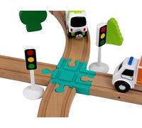 Briocks® - Carrefour per treno in legno - Compatibile con BRIO, Thomas, Lillabo, IKEA, Melissa & Doug, Oxybul, Playtive e molti altri!