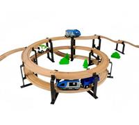 Briocks - Supporto ferroviario a spirale per treno in legno - Compatibile con BRIO, Thomas, Lillabo, IKEA, Melissa & Doug, Oxybul, Playtive e molti altri! (3 Livelli - Nero)