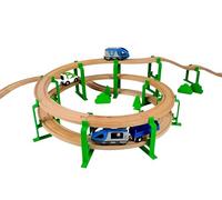 Briocks® - Supporto ferroviario a spirale per treno in legno - Compatibile con BRIO, Thomas, Lillabo, IKEA, Melissa & Doug, Oxybul, Playtive e molti altri! (3 livelli)