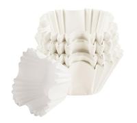 BRIOTA 100 pirottini quadrati per cupcake, 6,1 x 4,3 x 4,1 cm, bianchi, mini pirottini per cupcake, pirottini in carta pergamena bianca per cupcake