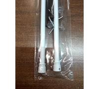 BRIS asta per tenda con doppio sistema di aggancio (gancio per legno o gommino antiscivolo) 3 misure 4 colori (cm 60/110, Bianco)