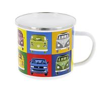 BRISA VW CBRISA VW Collection - Volkswagen Tazza in Metallo smaltato da tè, caffè, Camping, Outdoor, Campervan T1 Bus Design (Multicolore/500ml)